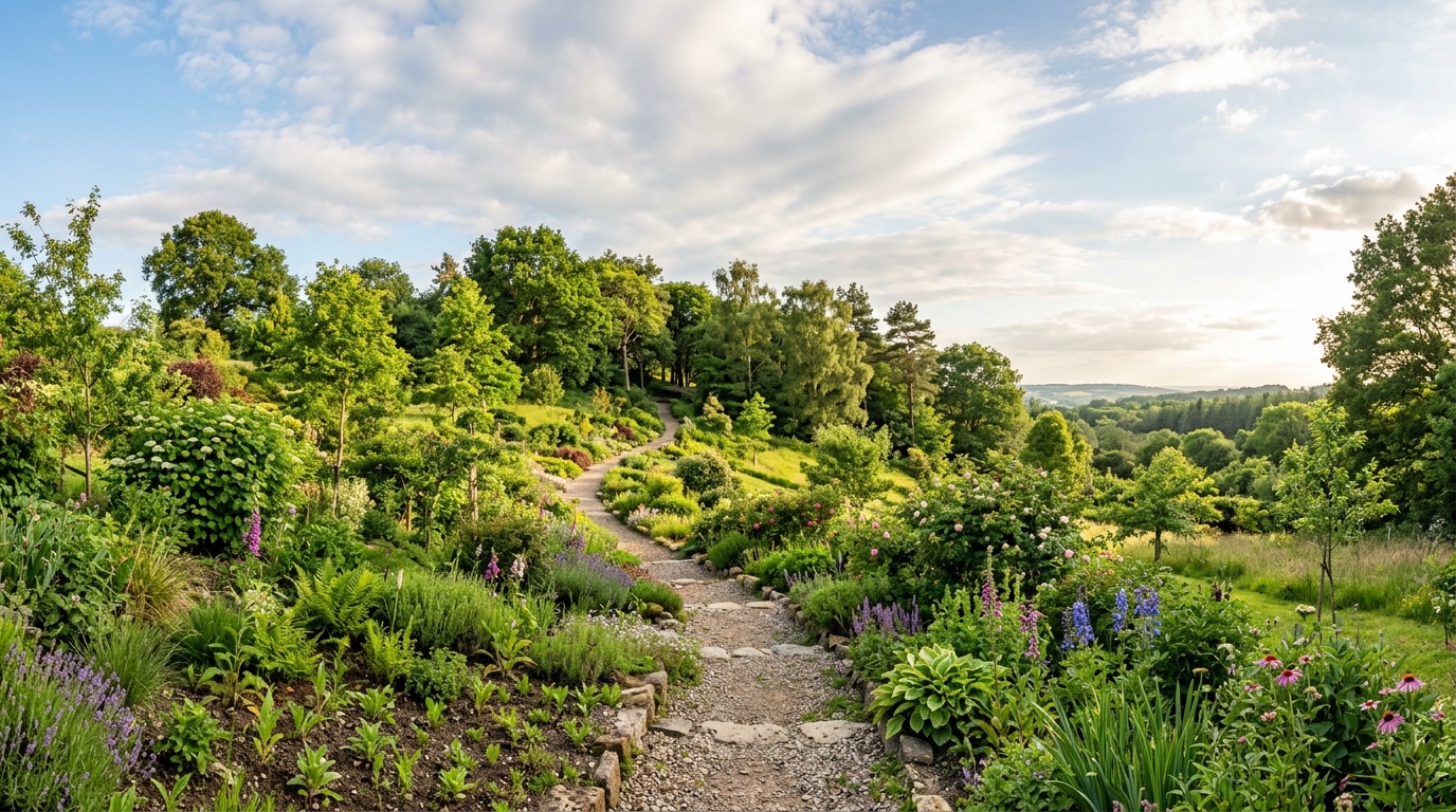 새싹에서 숲까지 이어지는 정원 길, 성장과 회복의 여정을 떠올리게 하는 풍경